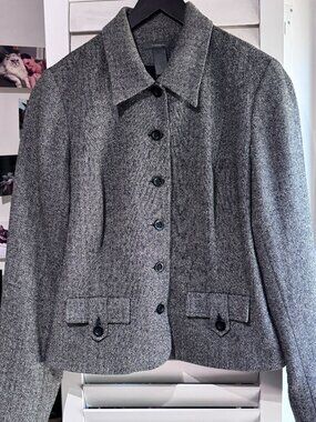 ✨ Classic Stylish Liz Claiborne Textured Black & White Jacket | Ladies Size 14 ✨